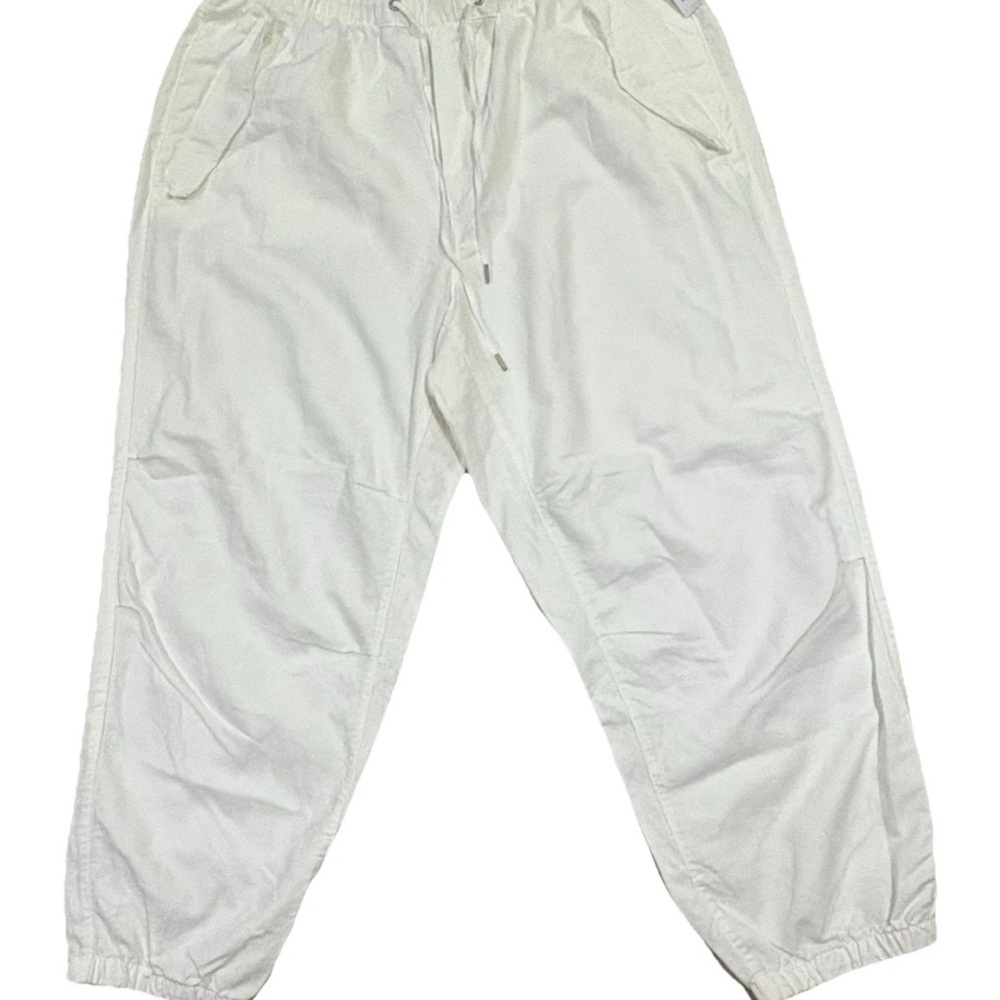 NEW Gap Womens Linen - Cotton Utility Jogger Pants X Large White High Rise